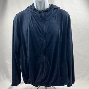 Athleta Women Size L Navy Blue Long Sleeve Zip Up Athletic Hoodie Outdoor